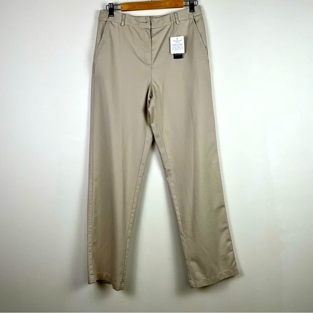 L.L.Bean women beige pant classic fit, wrinkle free Size 6 Regular NWT - Picture 2 of 16